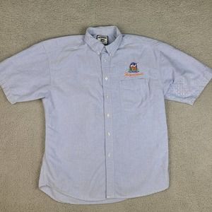 Lee Shirt Mens Large Blue Casual Collection TM Ranch‎ Cotton Button Embroidered